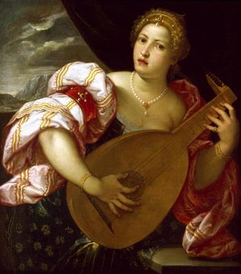 unknow artist Young Woman Playing a Lute Germany oil painting art